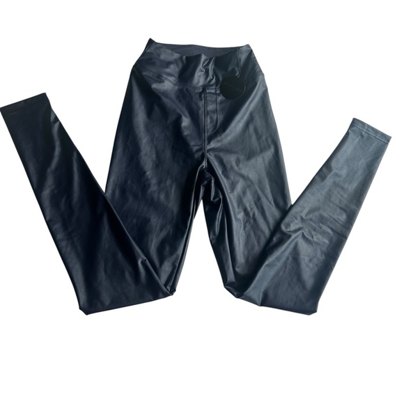 Aerie Offline Luxe Faux Leather Leggings Blue NWT - Picture 4 of 6